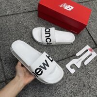 Dép Quai Ngang Chính Hãng New Balance Màu Trắng Logo Đen Shop Xám Store