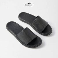 Dép Quai Ngang, Dép Quai Da Microfiber BUTUNI Elite Single W Slippers, Dép Hàng Hiệu Thời Trang Nam Bảo Hành 12 Tháng