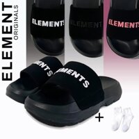 Dép quai ngang Elements Chunky Sildes unisex E02 - Dép đế cao nam nữ chữ thêu - Elements