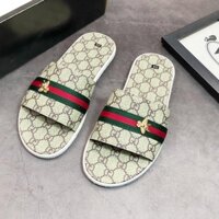 Dép quai ngang GG kẻ xanh đỏ ong sườn nam