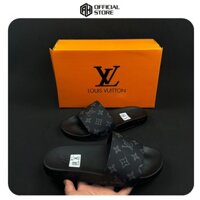 Dép quai ngang LV nam nữ, dép dán LOUIS VUITTON thiết kế sang trọng đế cao su non hot trend full bill box