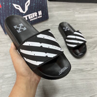 Dép quai ngang nam Ba.len trắng cao cấp, Dép lê nam sọc chéo chất cao su cao cấp đi êm chân
