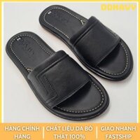 DÉP QUAI NGANG NAM DA BÒ DONAVY CAO CẤP KIỂU 2 CHỮ L THỜI TRANG DQN2L - 39 - Màu đen