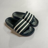 Dép quai ngang nam, dép bánh mì 3 sọc đen trắng DT1 với đế chống trơn trượt và lớp quai êm chân