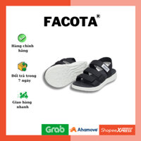 Dép Quai Ngang Nam, Giày Sandal Nữ FACOTA Chính Hãng Màu Đen Đế Trắng Quai Hậu Mang Đi Học GLC06