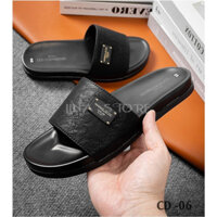 Dép quai ngang nam nữ, dép lê DG Da bò thật, chông nước chịu lửa bền đẹp