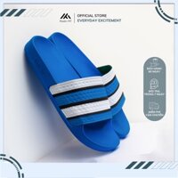 Dép quai ngang nam nữ màu xanh dương 4 sọc trắng thời trang dép bánh mì M Masler MT với dòng đế êm chân chống trượt - 41