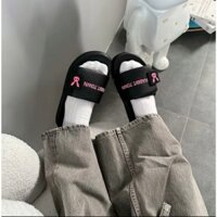 Dép quai ngang nữ nam RABBITTOWN ,dép quai dán tăng chiều cao blackpink hàn quốc