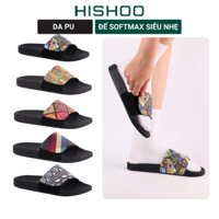 Dép quai ngang slipper Xé dán Mặt Nạ Thổ Dân cao cấp nam, nữ HISHOO siêu nhẹ da bò thật thời trang size 36-45 U115