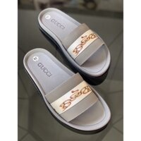 Dép quai ngang thời trang nam nữ cao cấp có 2 màu xám đen Full box