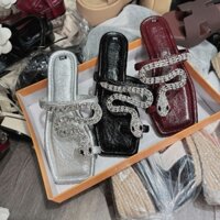 Dép rắn đá cao cấp dép lê nữ hàng đẹp phối chất da mềm êm