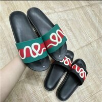 Dép rắn đỏ - xanh uốn lượn dép nam nữ thời trang quai ngang đế cao trending