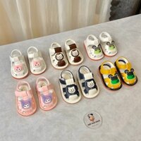 Dép Rọ chíp chíp Tập Đi Quai Dán nhiều Nhân vật hoạt hình 3D Dễ Thương Chất Liệu Da PU Siêu Mềm Cho Bé ( TD12 )