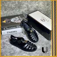 Dép rọ GU.CCI hàng cao cấp FULL BOX BILL, Dép dọ sandal GC quai hậu đế nhựa PU đúc nguyên khối siêu bền, siêu êm