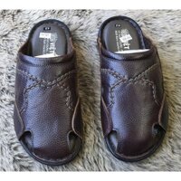 Dép Rọ Nam Da Bò Cao Cấp Nâu
