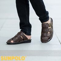 Dép Rọ Nam Da Bò Cao Cấp SUNPOLO ABI020