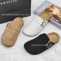 Dép Roman Cork Lông Birkenstock, dép bệt kín mũi cho phụ nữ