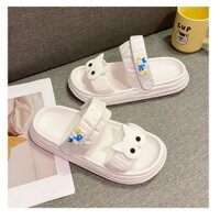 Dép sandal bánh mì Mèo nơ nhún 2 quai ngang