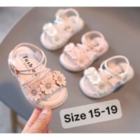 Dép Sandal bé gái (Dép quai hậu hoa nhí), Size 15-19cm