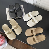 Dép sandal chốtrượt mùa hè cho phụ nữ, thời trang văn phò, dép nửa mũi dày trong kho Hua009 7OFM