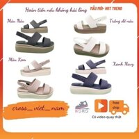 Dép sandal cross nữ đế cao thời trang cao cấp siêu bền đẹp xăng đan nữ đế bằng crocs koro