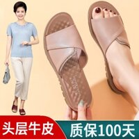 Dép Sandal Da Thật Đính Đá Thời Trang Mùa Hè Cho Nữ