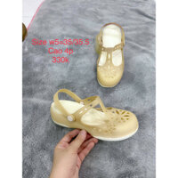 dép sandal đế xuồng nữ crocs cao 5p đi mưa, 2hand, new 95%, size w5=35/35.5
