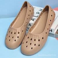 Dép sandal mới cho phụ nữ, trang phục ngoài trời, đế mềm EVA, không trượt, nhẹ, thoáng khí, giày y tế trắng, giày đi bộ cho người trung niên và người cao tuổi EQW8