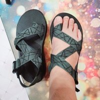 Dép Sandal Nam Nữ Chaco , Dép Chaco Quai Hậu Lịch Lãm Mã Xỏ Quai Xám kẻ Chỉ TG86