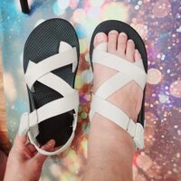 Dép Sandal Nam Nữ Chaco , Dép Chaco Quai Hậu Lịch Lãm Mã Xỏ Ngón Quai Trắng full TG82