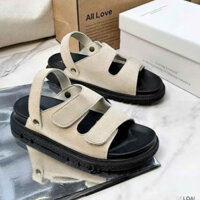 Dép sandal nữ 2 quai ngang siêu xinh chất liệu da lộn đế dày 3cm LuxyShoes LX175