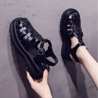 Dép Sandal Nữ 5 Quai Rọ Kín Mũi Đế Cao 5P Siêu Nhẹ Êm Thời Trang Cá Tính