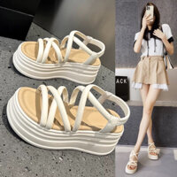 Dép sandal nữ đế bánh mì 7cm ACk quai mảnh siêu hot