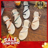 Dép sandal nữ đế bệt học sinh xỏ ngón cực cool mẫu mới 2021 AELLA401
