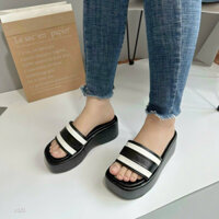 Dép sandal nữ đế xuồng kẻ sọc 7p👠👠☘️
