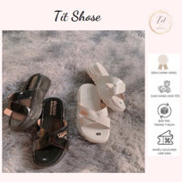 Dép Sandal Nữ, Dép Đế Bằng 2p Quai Chéo Bản Dây To Cao Cấp - Tít Shoes