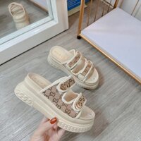 Dép Sandal Nữ GC 2 Quai ngang 💖𝙁𝙍𝙀𝙀𝙎𝙃𝙄𝙋💖 Dép Nữ Đế Cao 7 cm, Phong Cách Hàn, Nhật sang trọng nữ tính