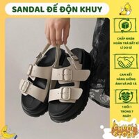 Dép sandal nữ - Giày quai hậu đế độn hai quai ngang khuy phong cách hàn quốc ulzzang phù hợp đi học đi chơi Cao Cấp