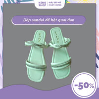 Dép Sandal Nữ Keng Shop - Sandal Nữ Đế Bệt Quai Ngang Đan Xoắn Mảnh Phối Đồ Đi Học Đi Biển Phong Cách Trẻ Trung