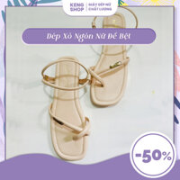 Dép Sandal Nữ Keng Shop - Dép Xỏ Ngón Nữ Đế Bệt Quai Chéo Da Mềm Dẻo Đi Êm Chân Phối Đồ Nhẹ Nhàng Sang Trọng