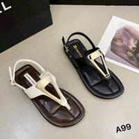 Dép sandal nữ ulzzang đế cao bản QCCC full hộp hot trend - Dép quai hậu nữ quai da mềm thời trang