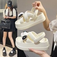 Dép Sandal Quai Hậu Đế Cao 5cm gắn Sticker cute