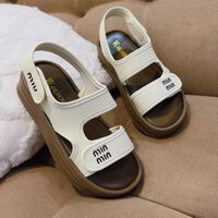 Dép sandal quai hậu nữ đế nâu da sần min chất mềm siêu hot