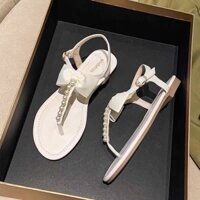 Dép Sandal Xỏ Ngón Nữ Quai Ngang Đính Nơ Phong Cách Thời Trang - Hàng mới về