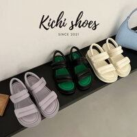 Dép sandals CÓ SẴN đế xuồng quai ngang da mềm - Pastel sandals Giày sandal nữ BOBBY Sandal phong cách ulzzang mã 3917