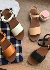 Dép sandan nữ 2 quai ngang Pa01220 - Trắng - size 39