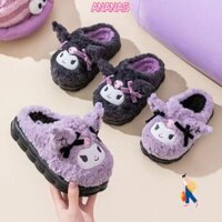 Dép Sang Trọng ANANAS, Dép Mùa Thu Đông Kuromi Mùa Đông, Giày Cotton Sang Trọng Hoạt Hình Nữ & Bé Gái