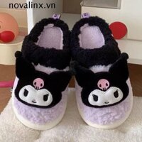 Dép Sang Trọng Anime NOVALINX, Dép Lông Tơ Kuromi Kitty Chống Trơn Trượt Mùa Đông, Sinh Viên Kawaii Cinnamoroll Phòng Ngủ Dép Đi Nhà Giày Nữ