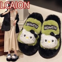 Dép Sang Trọng LCAION, Dép Sanrio Hello Kitty Mùa Đông Ấm Áp Fulffy, Phim Hoạt Hình Dày Đế Mềm Mại Chống Trơn Trượt Dép Trong Nhà Quà Tặng