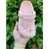 DéP Sục bé Gái Dễ Thương 3 Màu Chuẩn From Có Tặng Kèm Sticker Gắn Dép Dễ Thương